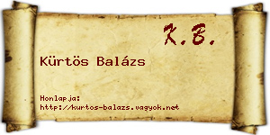 Kürtös Balázs névjegykártya