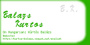 balazs kurtos business card