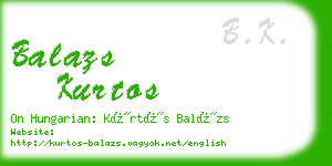 balazs kurtos business card